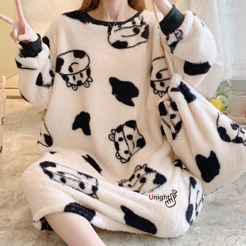 Ночная рубашка из кораллового флиса большого размера 5xl женская зимняя теплая