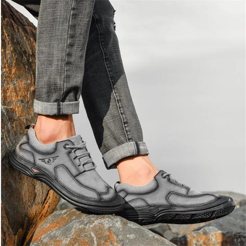 

Professional Waterproof Trekking Mountain Shoes Mens Outdoor Hunting Tourism Hiking Shoes Genuine Leather Climbing Men Sneakers