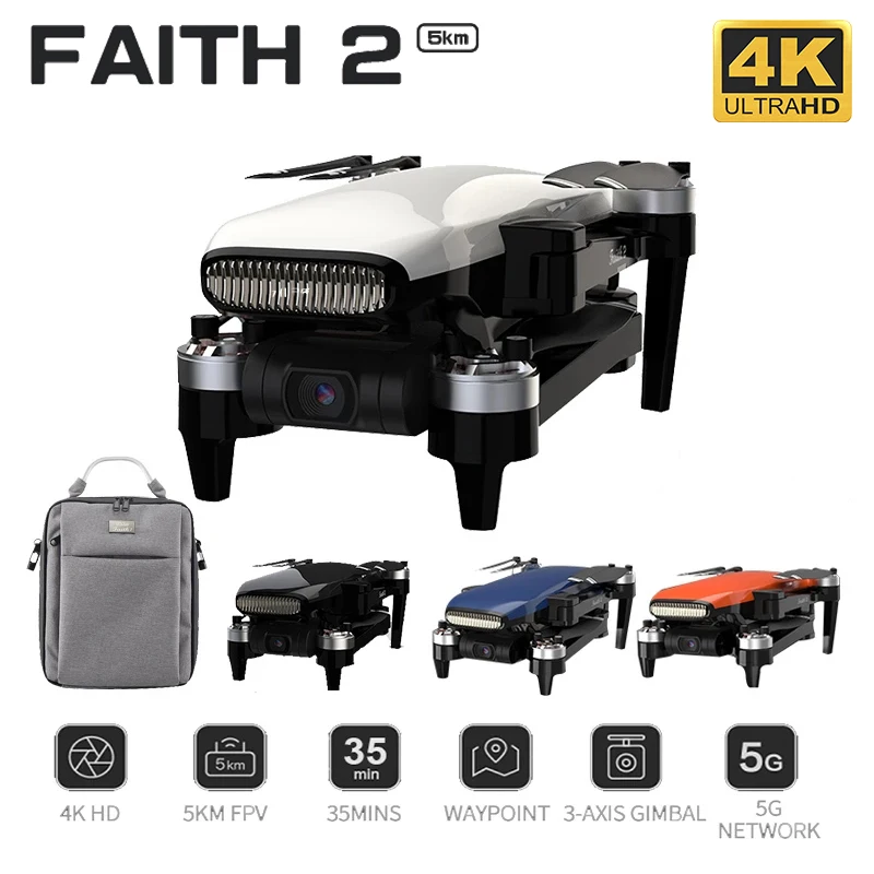 C-FLY Faith 2 Pro Квадрокоптер 4K GPS Professional 3 оси Wi-Fi FPV дистанция 5 км высота 500 м