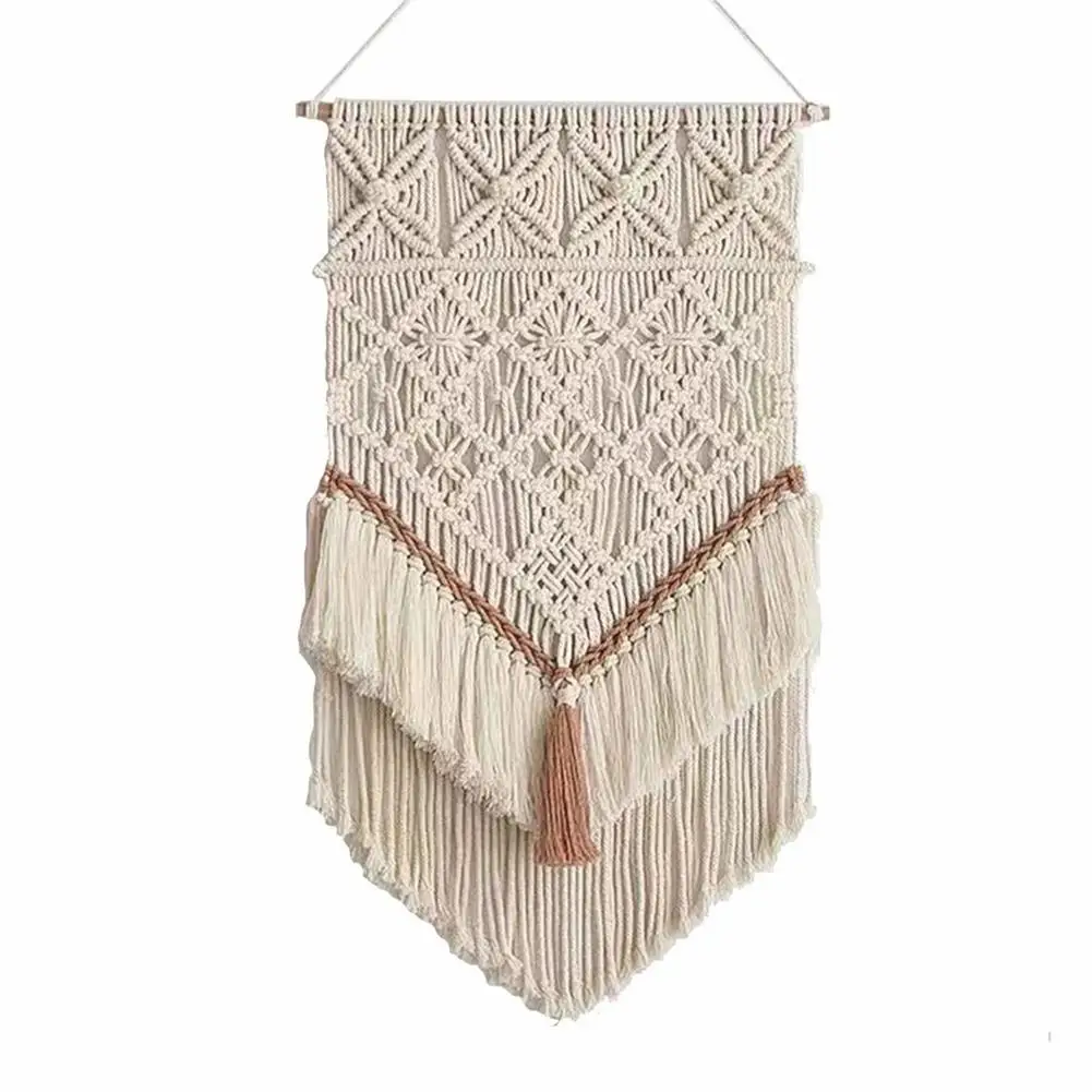 

Bohemia Style Weave Hanging Tapestry Tassels Decor Hollow Stacked Design Home Living Room Bedroom Ornaments Wall Tapestry
