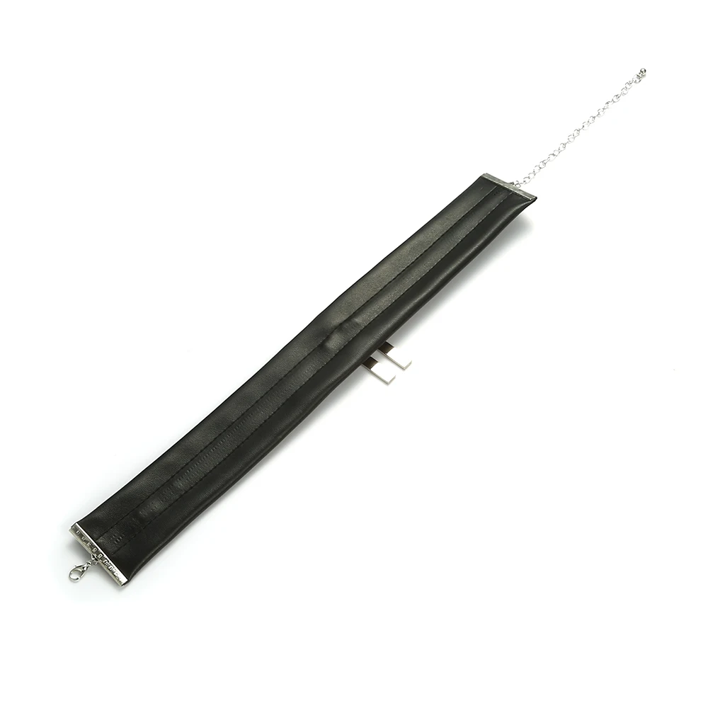 Черное кожаное ожерелье модные ожерелья Чокеры 2016 металлическая молния чокер
