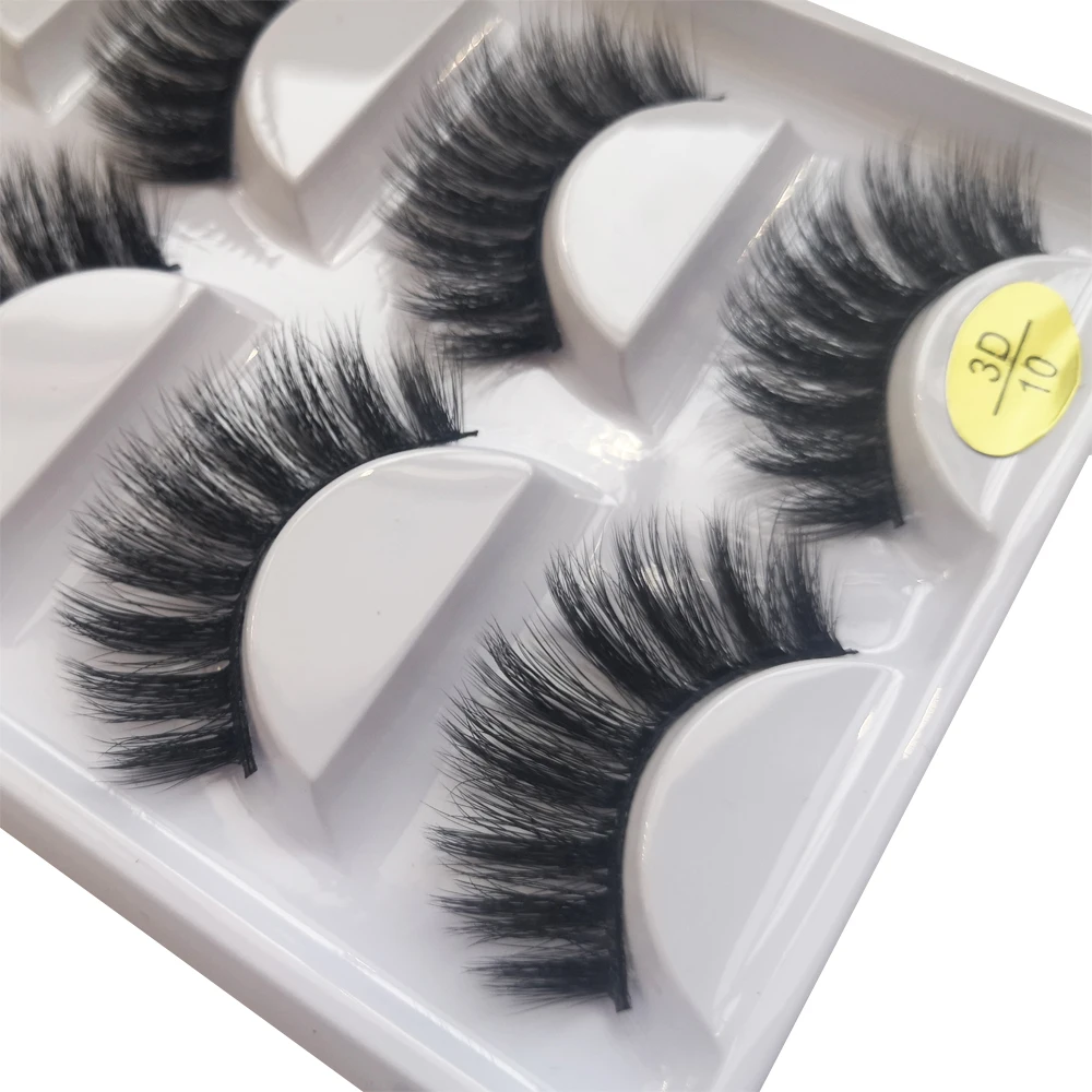 

3D Faux Mink Fake Eyelashes,Handmade Dramatic 3D Faux Mink Eyelashes Medium Short Black Natural Length Lightweight Soft Wispy