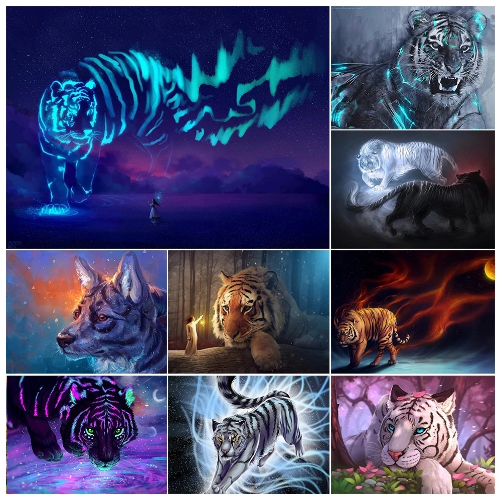 

Animal Tiger Diamond Painting 5D Diy Mosaic Embroidery Kits Full Drill Home Decor Art Picture Handmade Hobby Cross Stitch Gift