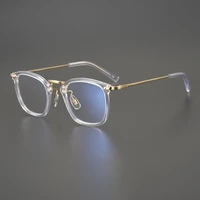 brand designer japanese style acetate titanium glasses frame men high quality handmade eyeglasses women super light spectacles