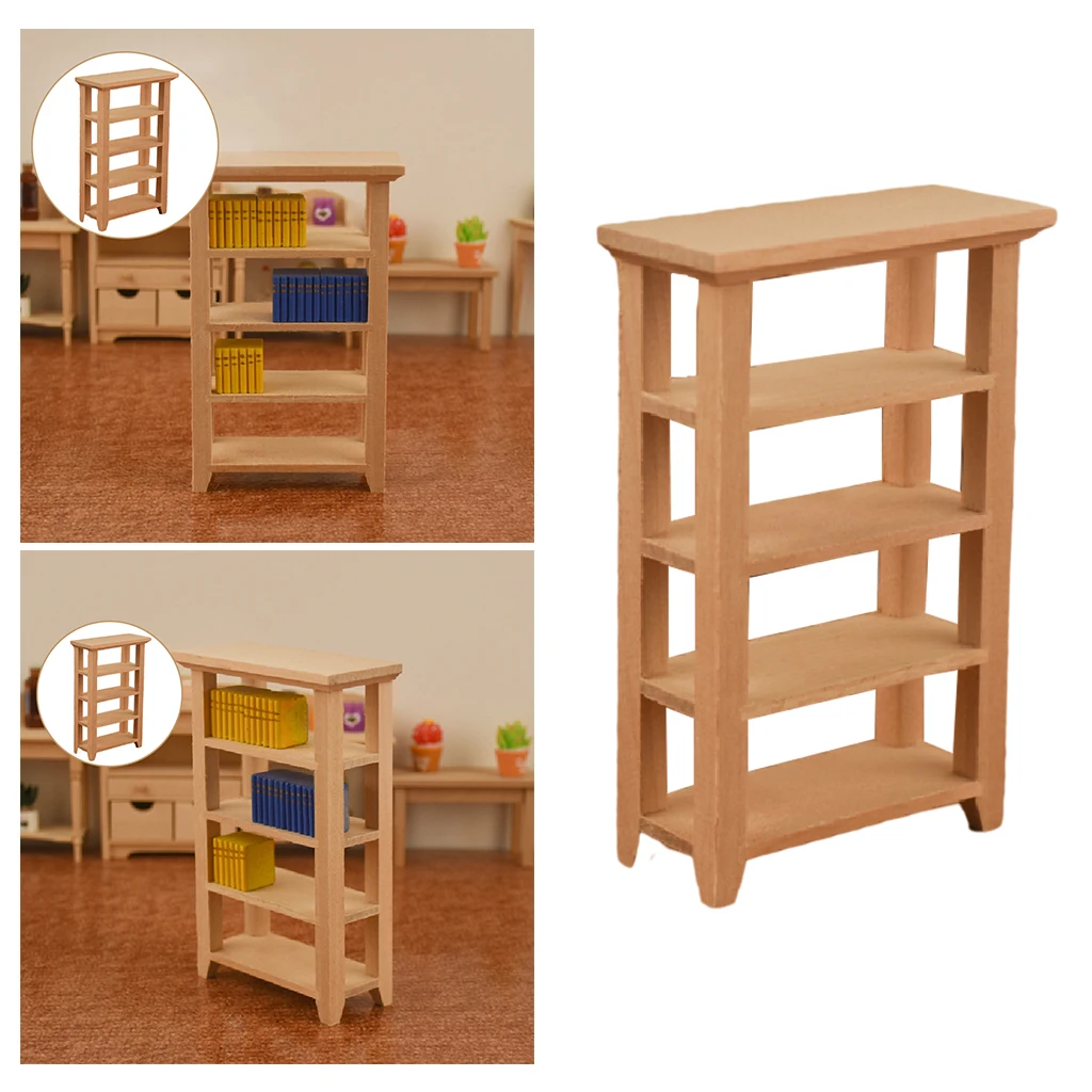 Имитация масштаба 1/12 миниатюрный шкаф для хранения кукольного домика книжный