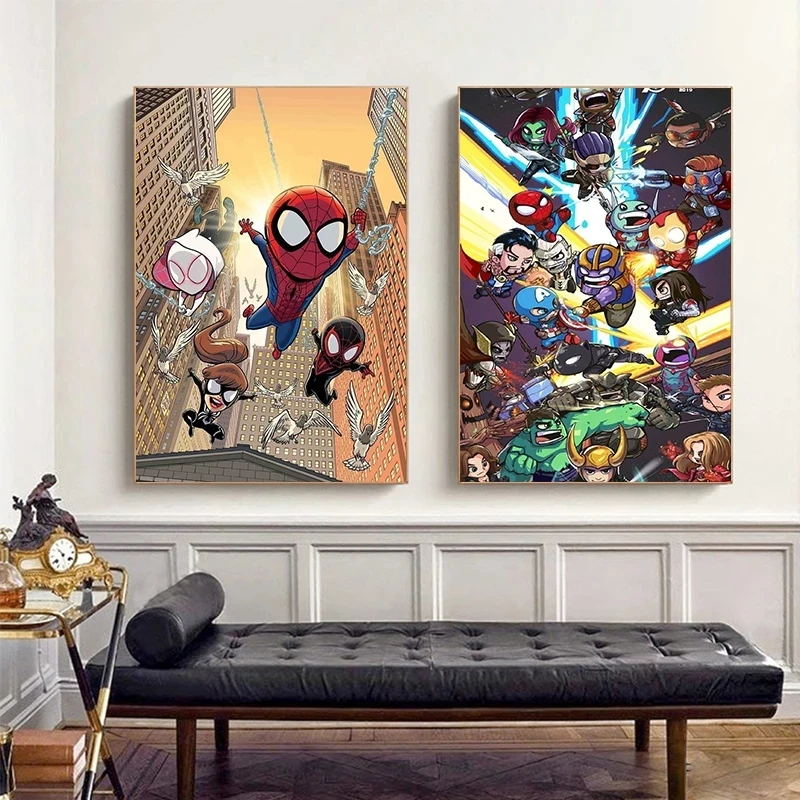 

Wall Art HD Marvel Movie Poster Spiderman Avengers No Frame Picture Disney Canvas Painting Home Decor Living Room Modular Prints