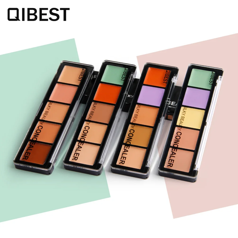 Консилер qibest 5 цветов Осветляющий питательный модифицированный чехол Косметика