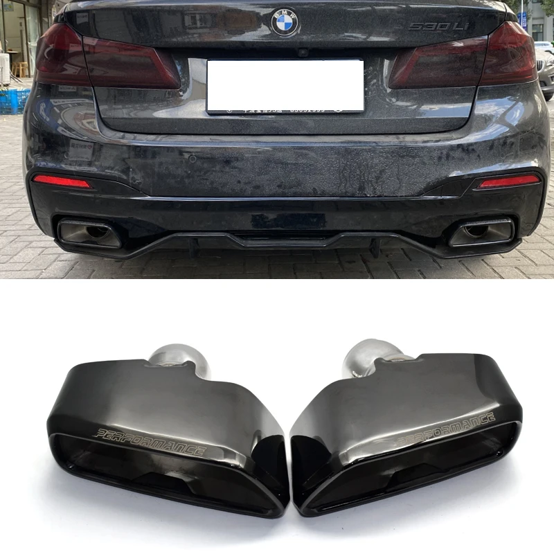 Exhaust Tip For BMW G30 G38 525i 530i 540i MP Style 304 Stainless Steel Silver Car Muffler Tip Square Tailpipe in 2018-2020