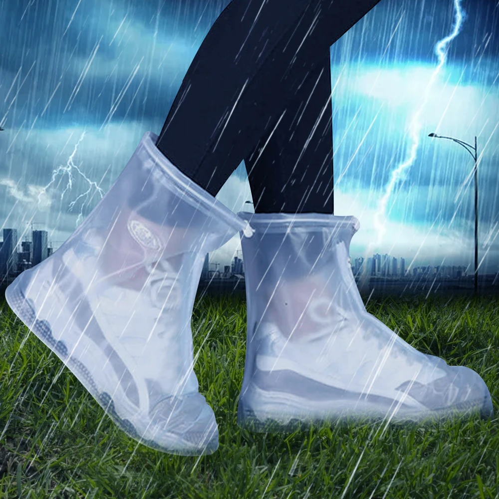 

37/38 Yards Wear-resistant Thick Waterproof Rain Boot Cover with Waterproof Layer Men Women's Reusable Non-slip Rain Boot Cover