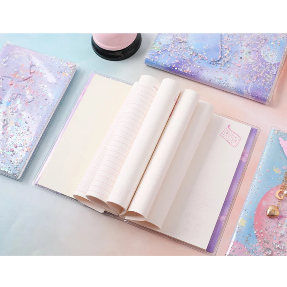 Блокнот в виде русалки с сыпучим песком блестящий красивый розовый фиолетовый