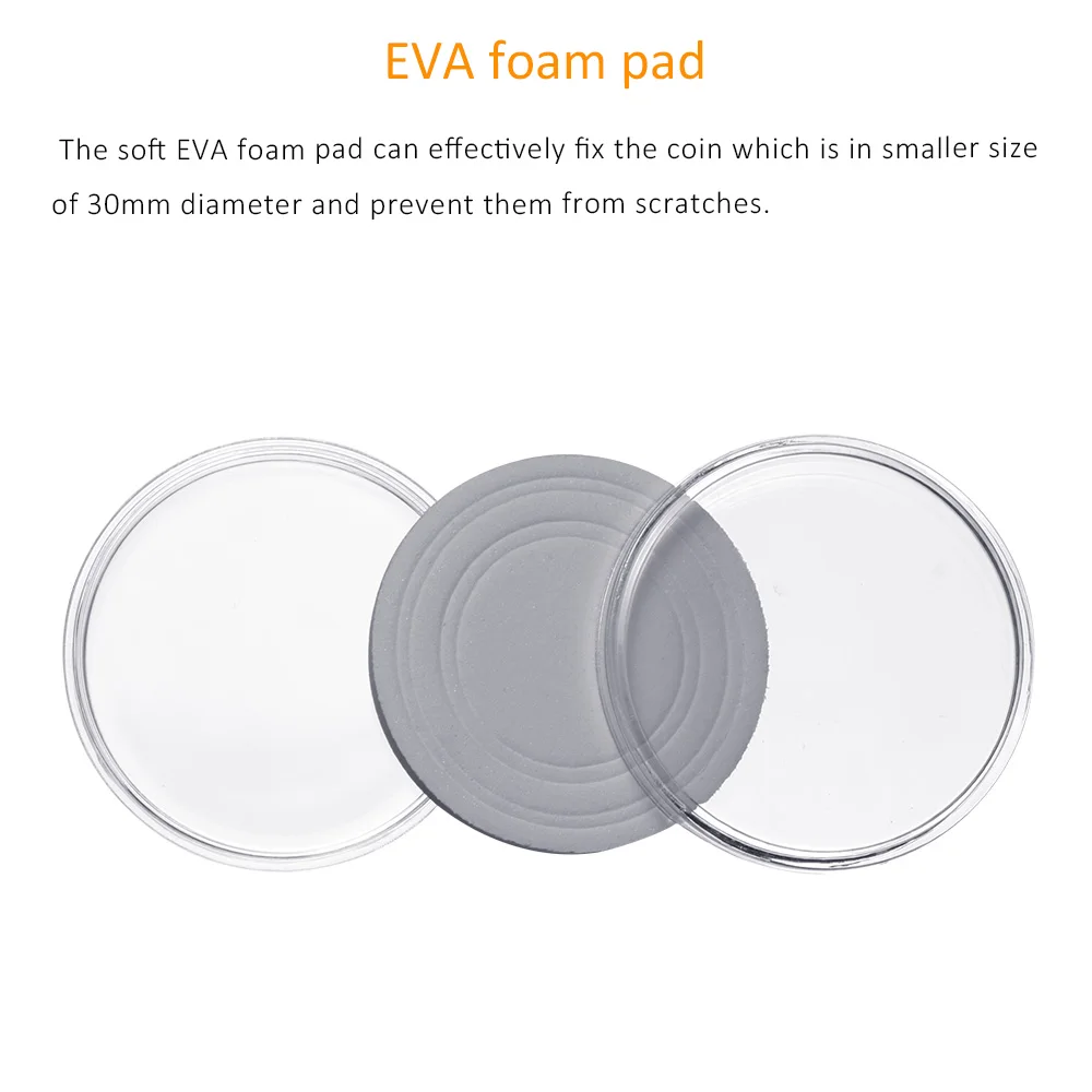 100 шт. прозрачные круглые капсульные коробочки для монет коллекционный держатель