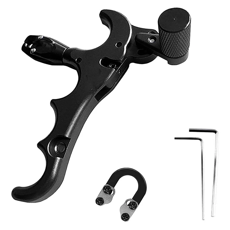

Compound Bow Aid Releaser and D Loop Rope,Adjustable Can Rotate 360° Thumb Release Bow Aluminum Alloy Aids