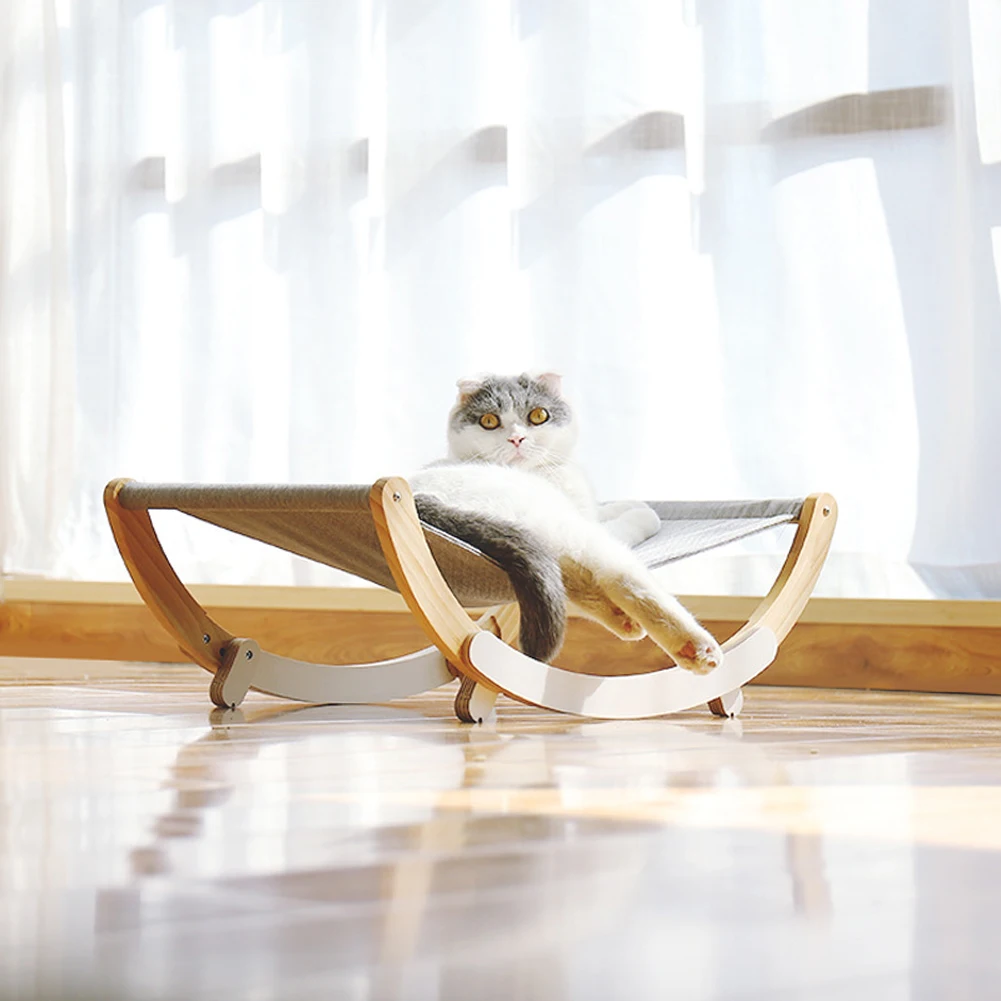 

Гамак для кошек, съемная Удобная Солнечная кровать, шезлонг из массива дерева, прочная крепкая деревянная рама, кровать для маленьких собак,...