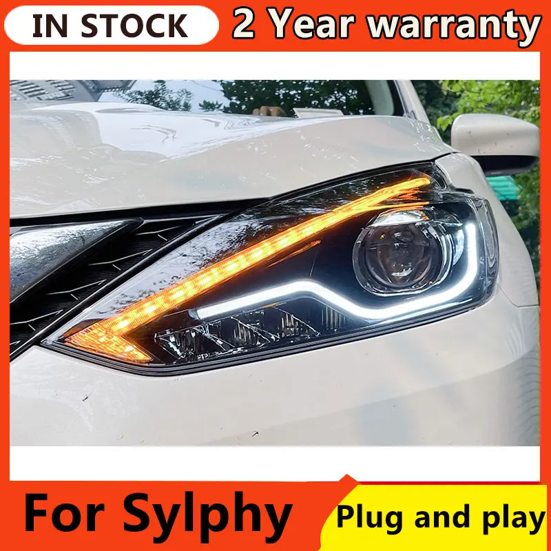 Car Styling for Nissan Sylphy Sentra LED Headlight 2016-2018 New Design DRL Hid Option Head Lamp Angel Eye Beam Accessories