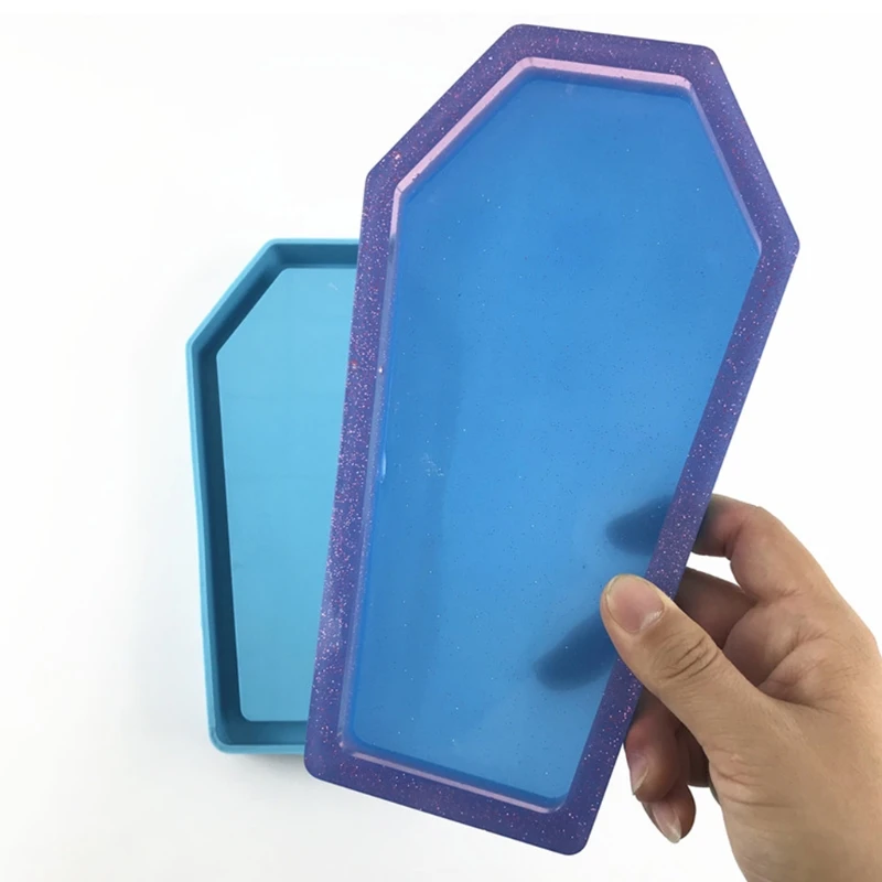 

Halloween Coffin Storage Box Epoxy Resin Mold Tray Serving Plate Board Silicone Mould DIY Crafts Jewelry Holder Decorations Cast