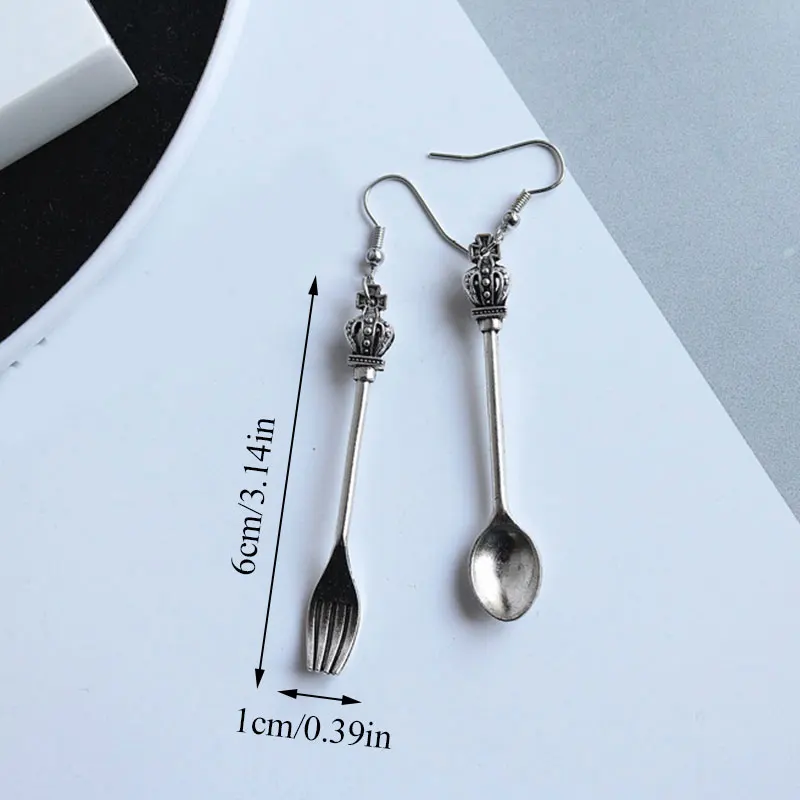 

Creative Funny Earrings Compasses Set Square Drop Earrings Alloy Scissors Fun Harajuku Dangle Earrings Girl Jewelry tableware