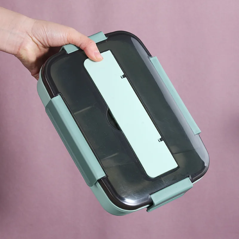 4 решетки Bento Box Office Переносной свежехранящий контейнер для еды японского детского питания с большой термоизоляционной емкостью хранения.