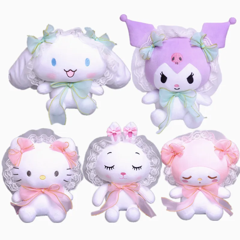 

Kawaii Sanrioed аниме кружевная Лолита Мелоди Коричный курол Хелло КТ плюшевая игрушка 20 см Мягкая Плюшевая Кукла для девочек Рождественский пода...