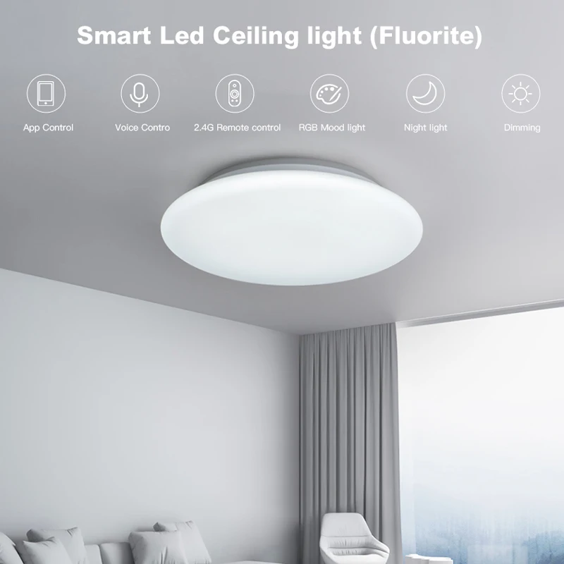 $36.59 MARPOU RGB Ceiling Lamp Remote APP Voice control Dimmable With Alexa/Google LED Smart Ceiling Lights For Living room decoration