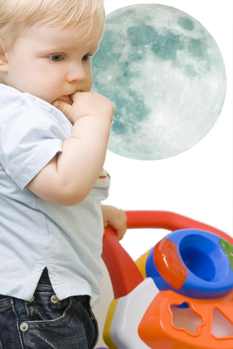 3D флуоресцентные наклейки на стену с большой луной светится в темноте аксессуары