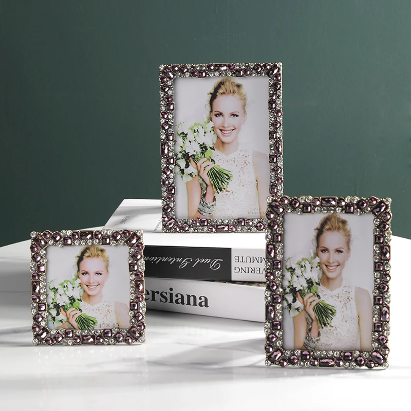 Модный роскошный хрустальный домашний декор алмазная фоторамка мягкая