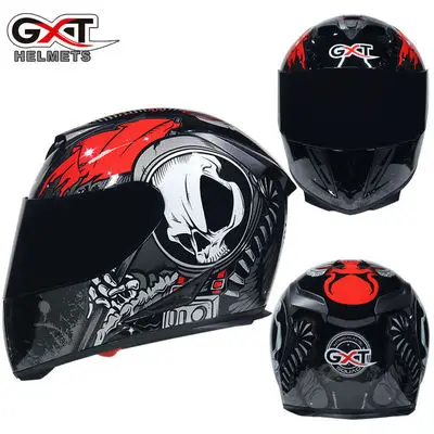 

GXT motorcycle helmet men's and women's full cover motorcycle helmet spring and summer anti-fog personality cool double lens fou
