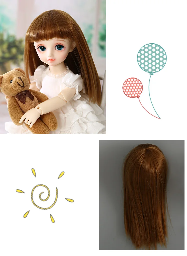 Парик bjd кукла L6# Размер 16-17 см 1/6 вьющиеся парик Жаростойкие синтетические длинные волосы bjd кукла парики в красоты