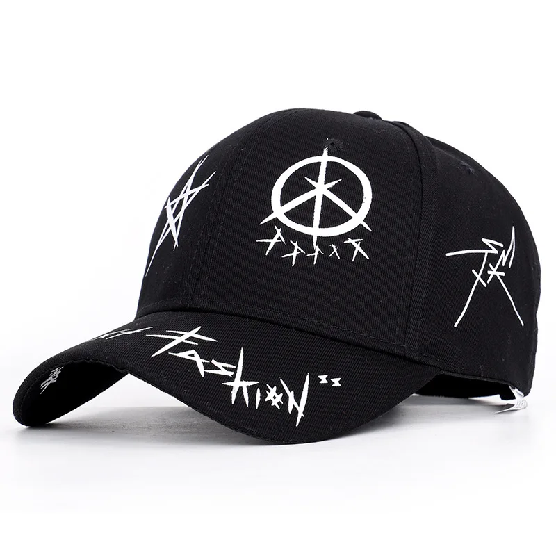 

Fashion Patchwork Graffiti Baseball Cap Student Young Men Women Golf Caps Korean Pentagram Spring Summer Sun Hat Cap Outdoor