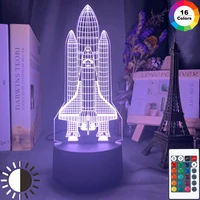 acrylic 3d illusion led night light rocket model color changing touch sensor nightlight for kids child bedroom decor table lamp