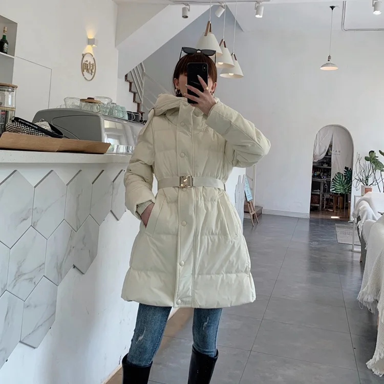 

JCHB 2021 Women 's Winter Down Jacket Warm White Duck Down Coat Female Hooded Parkas Woman Korean Fashion Mujeres Abrigos Pph28