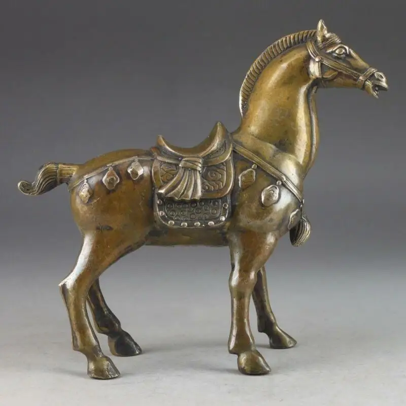 

Chinese Brass Old Handwork Hammered Steed Superb Statue Lucky Collectable