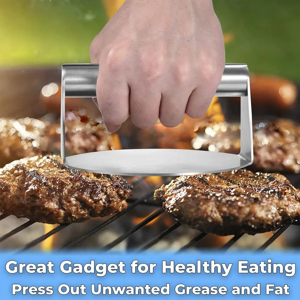 

Stainless Steel Burger Press Non-Stick Grill Smasher Non-Stick Bacon Griddle Hamburger Mold Kitchen Accessories Tool Dropsh