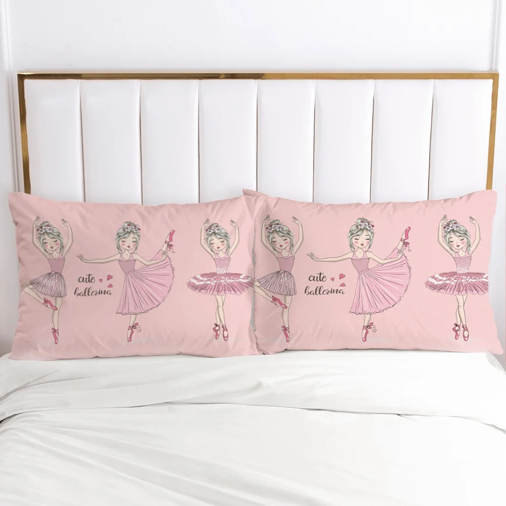 

1pc Cartoon Children's Pillow cover Pillow case Bedding Pillowcase Pillowcovers decorative 3D Print for kids baby girls Ballet