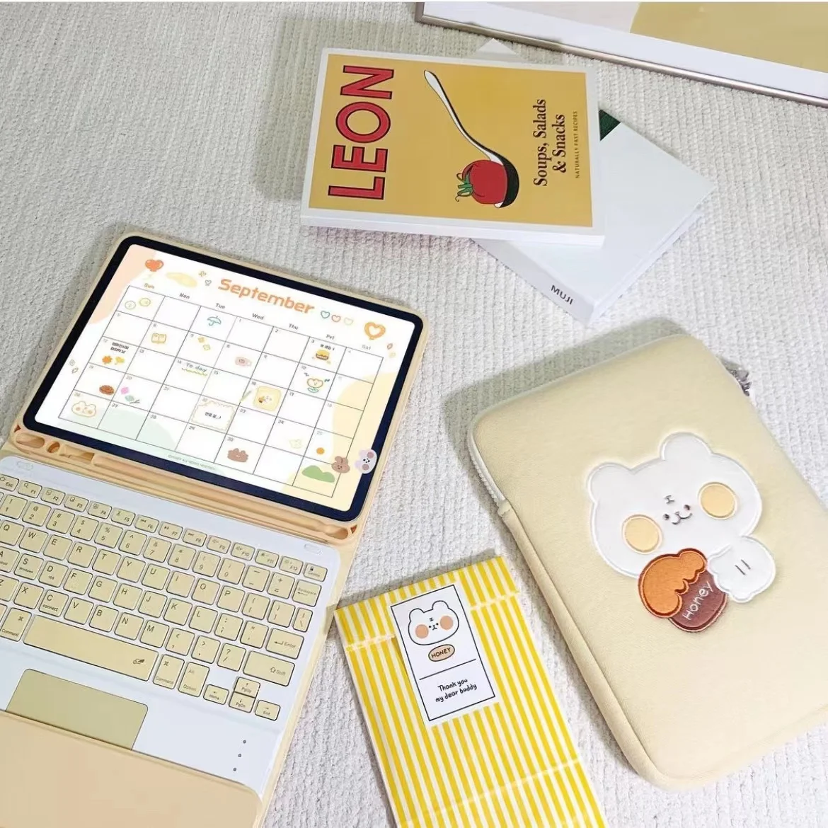 Новинка чехол для ноутбука Ins Yellow Bear Mac Ipad Air 4 Pro 9 7 10 8 корейская мода планшета 11 13 3 15