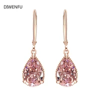 natural pink quartz drop earrings for women 18k rose gold romantic fashion fine jewelry topaz gemstone bizuteria luxury earrings