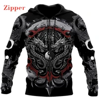 dragon tiger yin and yang 3d print hoodie man women harajuku outwear zipper pullover sweatshirt casual unisex jacket tracksuit