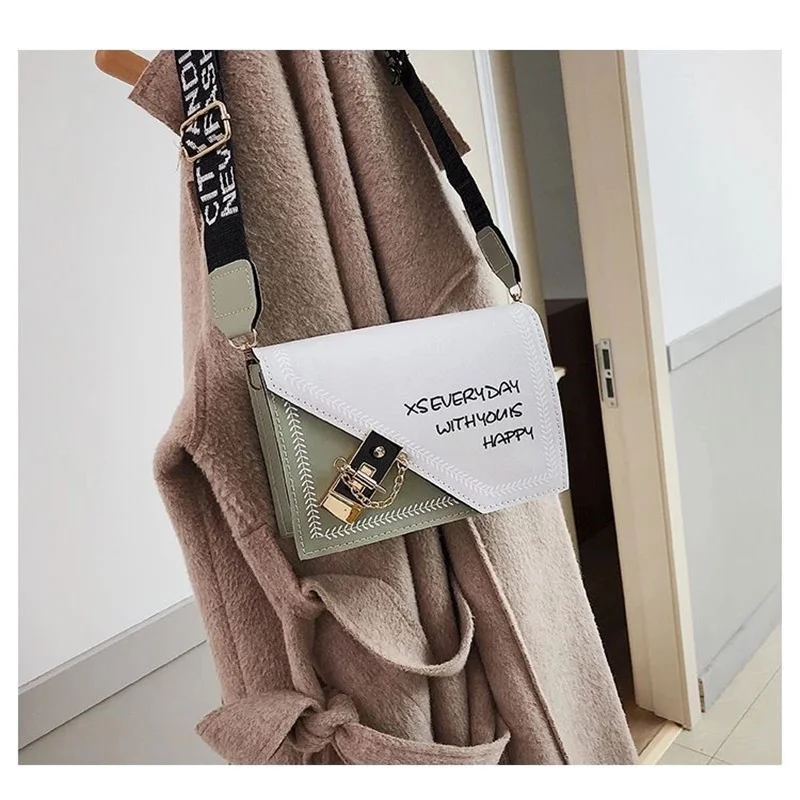 

Luxury 2021 fashion bag new leather wide shoulder strap messenger bag wild ins spring and summer shoulder bag female bag trend