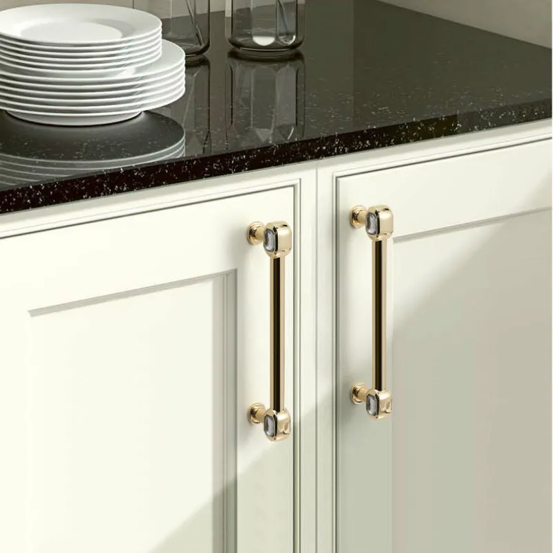 JD Gold Diamond Shape Design Crystal Glass Knobs Cupboard Drawer Pull Kitchen Cabinet Door Wardrobe Handles Hardware | Обустройство