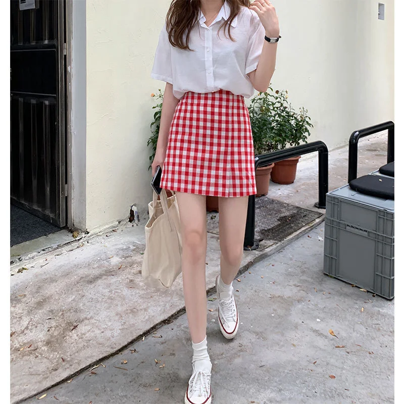 

Real Price Real Shot Summer Retro Plaid New All-Matching Show