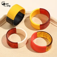 gonglong new resin acrylic round fashion classic womens bangles for women girls wide bracelet cuff simple trendy jewelry 2022