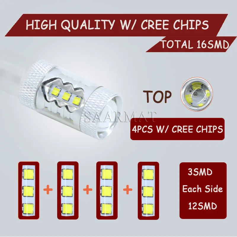 Пара противотуманных фар 9006 HB4 80 Вт XBD Chips DRL дневные ходовые огсветильник для VW Eos