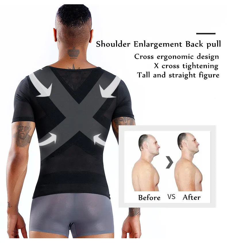 Мужской Корректирующий топ дышащая сетчатая майка утягивающая талию горячая