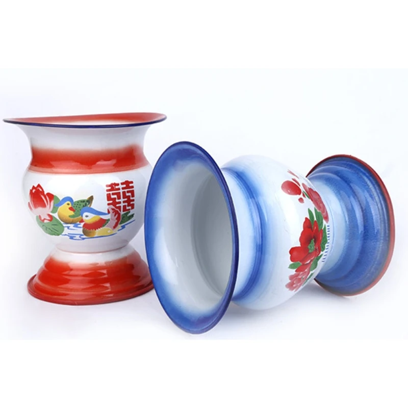 

Домашняя эмалированная попиткатушка с высокими ножками, старомодная эмалированная попитушка, многофункциональная печать, устойчивая к ко...