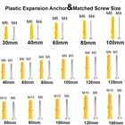 Настенный пластиковый расширительный якорь для гипсокартона с самонарезающим винтом M4 M5 M6, комплект Расширительных винтов