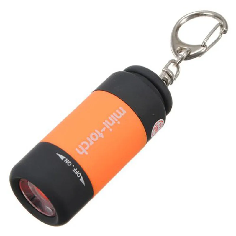 

0.5w Mini Keychain USB Rechargeable LED Flashlight Torch Random Color L23