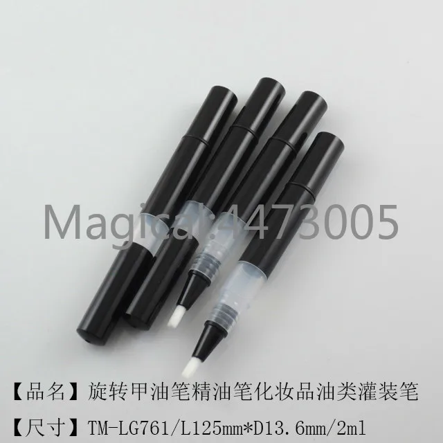 

10/30/50/100pcs 2.5ml Black Empty Foundation Liquid Revolving Nail Oil Pen Essential Oil Pen Cosmetic Oil Filling Pen Lip Gloss