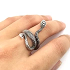 Кольцо со змеей в стиле ретро и панк, регулируемое кольцо со змеей, с объемным изображением персонажа, 1 шт.