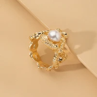 fashion new european and american exaggerated pearl ring ladies party banquet jewelry ring 2021 trendship jewelry