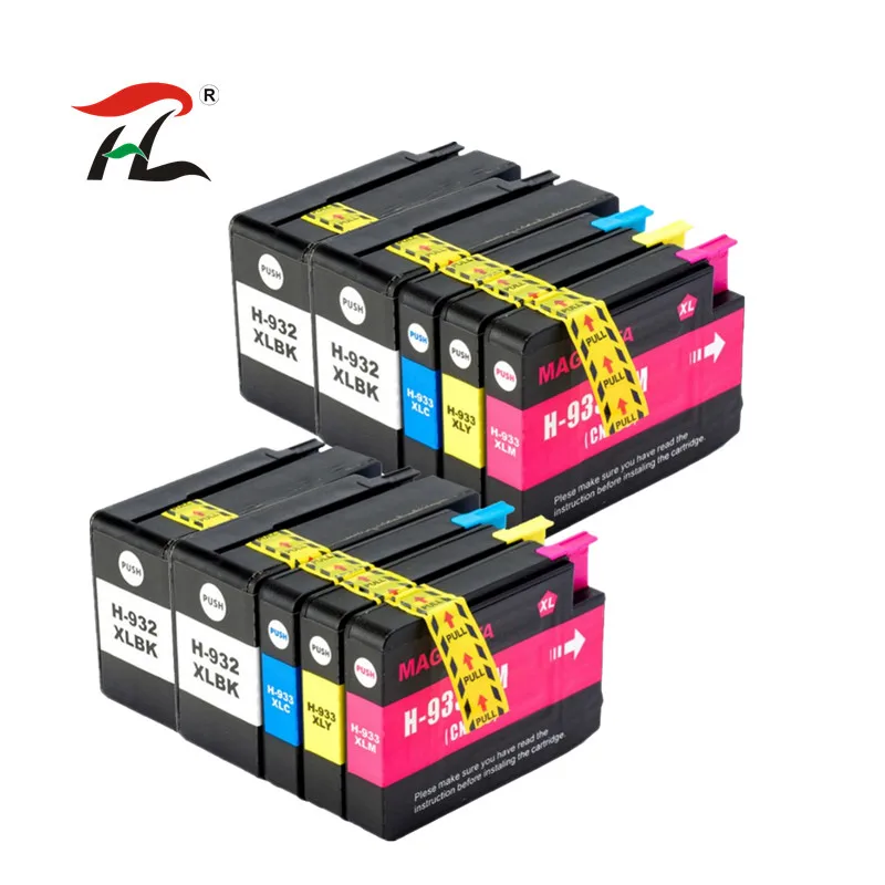 YLC 10PK 932XL 933XL совместимый для hp 932XL 933XL переработанного чернильного картриджа для hp Officejet 6100 6600 6700 7110 7610 7612 принтер