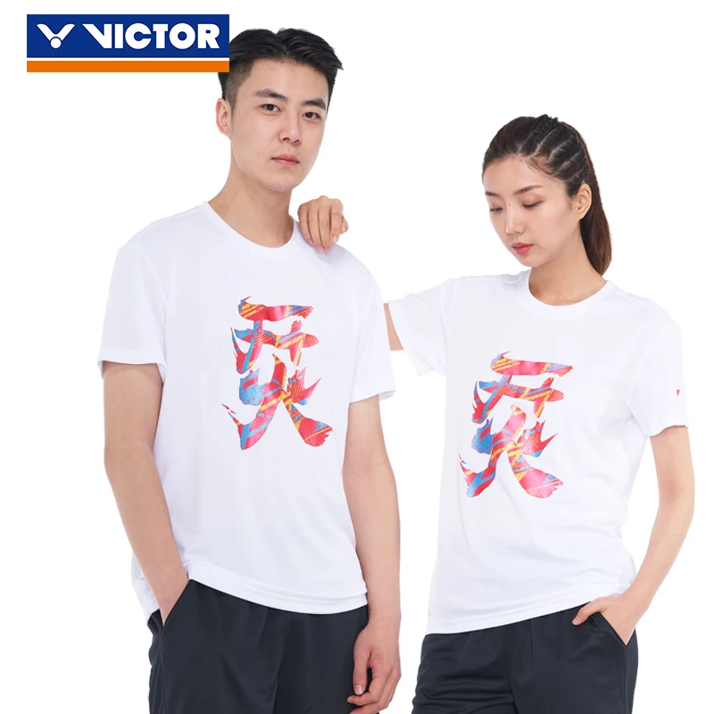 Рубашки для бадминтона VICTOR дышащая быстросохнущая футболка мужчин и женщин